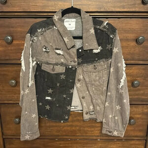 Distressed Black Jean Jacket